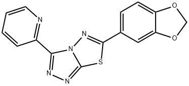 6-(1,3-benzodioxol-5-yl)-3-(2-pyridinyl)[1,2,4]triazolo[3,4-b][1,3,4]thiadiazole Struktur