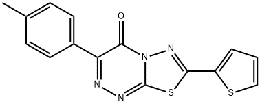 3-(4-methylphenyl)-7-(2-thienyl)-4H-[1,3,4]thiadiazolo[2,3-c][1,2,4]triazin-4-one Struktur