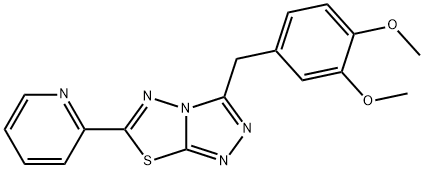 3-(3,4-dimethoxybenzyl)-6-(2-pyridinyl)[1,2,4]triazolo[3,4-b][1,3,4]thiadiazole Struktur