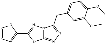 3-(3,4-dimethoxybenzyl)-6-(2-furyl)[1,2,4]triazolo[3,4-b][1,3,4]thiadiazole Struktur