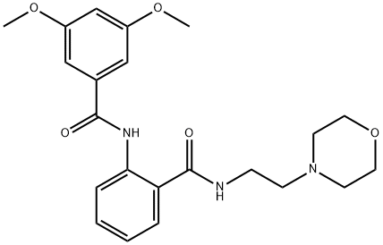 3,5-dimethoxy-N-[2-({[2-(4-morpholinyl)ethyl]amino}carbonyl)phenyl]benzamide Struktur