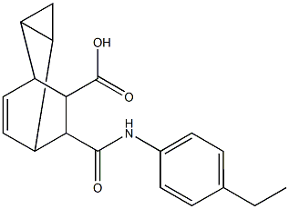 7-[(4-ethylanilino)carbonyl]tricyclo[3.2.2.0~2,4~]non-8-ene-6-carboxylic acid Struktur