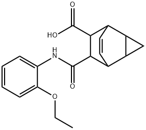 7-[(2-ethoxyanilino)carbonyl]tricyclo[3.2.2.0~2,4~]non-8-ene-6-carboxylic acid Struktur