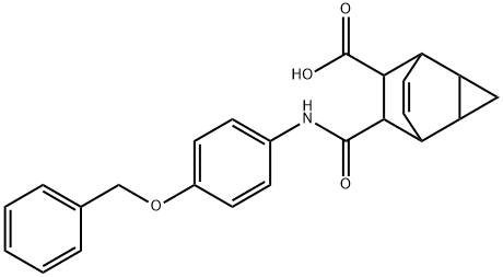 7-{[4-(benzyloxy)anilino]carbonyl}tricyclo[3.2.2.0~2,4~]non-8-ene-6-carboxylic acid Struktur