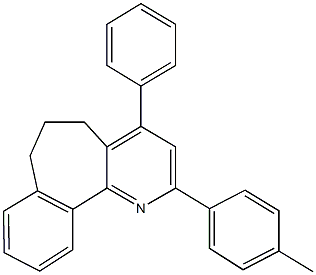 2-(4-methylphenyl)-4-phenyl-6,7-dihydro-5H-benzo[6,7]cyclohepta[1,2-b]pyridine Struktur