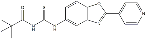 N-(2,2-dimethylpropanoyl)-N'-[2-(4-pyridinyl)-3a,7a-dihydro-1,3-benzoxazol-5-yl]thiourea Struktur