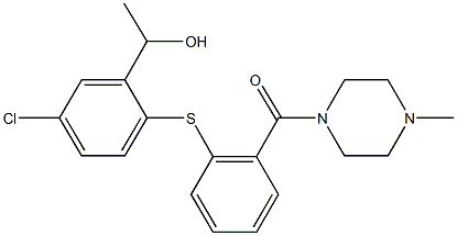 1-[5-chloro-2-({2-[(4-methyl-1-piperazinyl)carbonyl]phenyl}sulfanyl)phenyl]ethanol Struktur