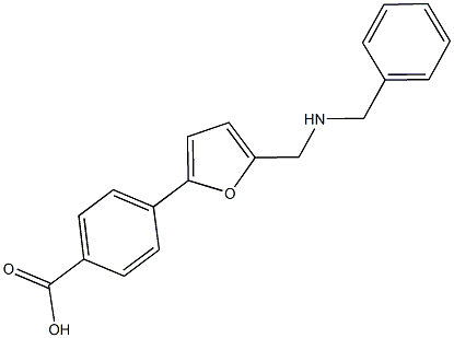 4-{5-[(benzylamino)methyl]-2-furyl}benzoic acid Struktur