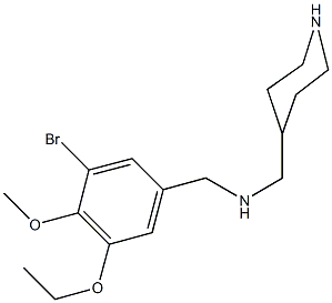 N-(3-bromo-5-ethoxy-4-methoxybenzyl)-N-(4-piperidinylmethyl)amine Struktur