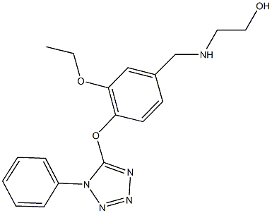 2-({3-ethoxy-4-[(1-phenyl-1H-tetraazol-5-yl)oxy]benzyl}amino)ethanol Struktur