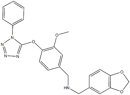 N-(1,3-benzodioxol-5-ylmethyl)-N-{3-methoxy-4-[(1-phenyl-1H-tetraazol-5-yl)oxy]benzyl}amine Struktur