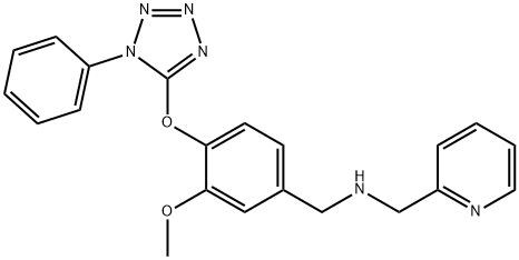 N-{3-methoxy-4-[(1-phenyl-1H-tetraazol-5-yl)oxy]benzyl}-N-(2-pyridinylmethyl)amine Struktur