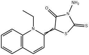 3-amino-5-(1-ethyl-2(1H)-quinolinylidene)-2-thioxo-1,3-thiazolidin-4-one Struktur