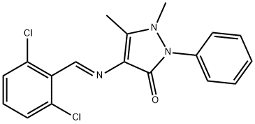 4-[(2,6-dichlorobenzylidene)amino]-1,5-dimethyl-2-phenyl-1,2-dihydro-3H-pyrazol-3-one Struktur