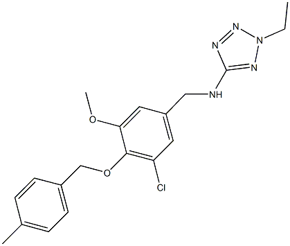 N-{3-chloro-5-methoxy-4-[(4-methylbenzyl)oxy]benzyl}-N-(2-ethyl-2H-tetraazol-5-yl)amine Struktur