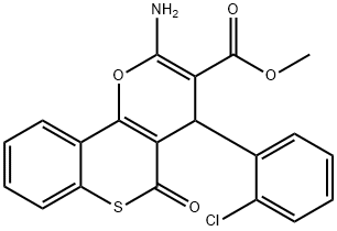 methyl 2-amino-4-(2-chlorophenyl)-5-oxo-4H,5H-thiochromeno[4,3-b]pyran-3-carboxylate Struktur