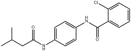 2-chloro-N-{4-[(3-methylbutanoyl)amino]phenyl}benzamide Struktur