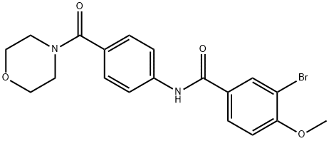 3-bromo-4-methoxy-N-[4-(4-morpholinylcarbonyl)phenyl]benzamide Struktur