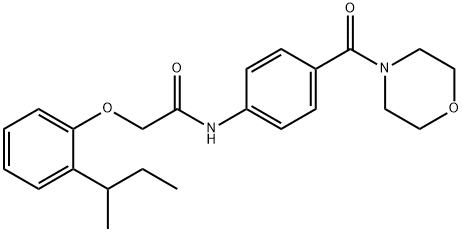 2-[2-(sec-butyl)phenoxy]-N-[4-(4-morpholinylcarbonyl)phenyl]acetamide Struktur