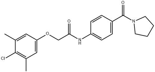 2-(4-chloro-3,5-dimethylphenoxy)-N-[4-(1-pyrrolidinylcarbonyl)phenyl]acetamide Struktur