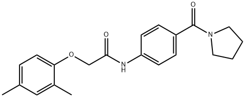 2-(2,4-dimethylphenoxy)-N-[4-(1-pyrrolidinylcarbonyl)phenyl]acetamide Struktur