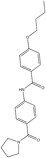 4-butoxy-N-[4-(1-pyrrolidinylcarbonyl)phenyl]benzamide Struktur