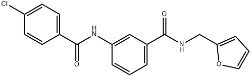 3-[(4-chlorobenzoyl)amino]-N-(2-furylmethyl)benzamide Struktur