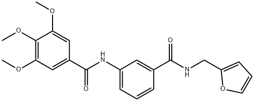 N-(3-{[(2-furylmethyl)amino]carbonyl}phenyl)-3,4,5-trimethoxybenzamide Struktur