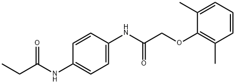 N-(4-{[2-(2,6-dimethylphenoxy)acetyl]amino}phenyl)propanamide Struktur