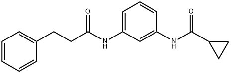 N-{3-[(3-phenylpropanoyl)amino]phenyl}cyclopropanecarboxamide Struktur