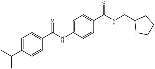 4-isopropyl-N-(4-{[(tetrahydro-2-furanylmethyl)amino]carbonyl}phenyl)benzamide Struktur