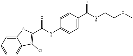 3-chloro-N-(4-{[(2-methoxyethyl)amino]carbonyl}phenyl)-1-benzothiophene-2-carboxamide Struktur