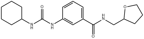 3-{[(cyclohexylamino)carbonyl]amino}-N-(tetrahydro-2-furanylmethyl)benzamide Struktur