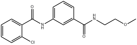 2-chloro-N-(3-{[(2-methoxyethyl)amino]carbonyl}phenyl)benzamide Struktur