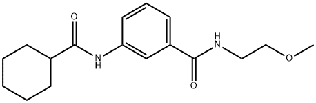 3-[(cyclohexylcarbonyl)amino]-N-(2-methoxyethyl)benzamide Struktur