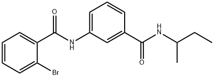 2-bromo-N-{3-[(sec-butylamino)carbonyl]phenyl}benzamide Struktur