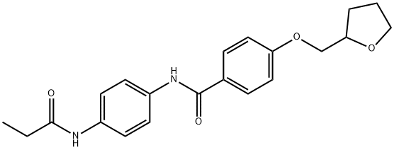 N-[4-(propionylamino)phenyl]-4-(tetrahydro-2-furanylmethoxy)benzamide Struktur