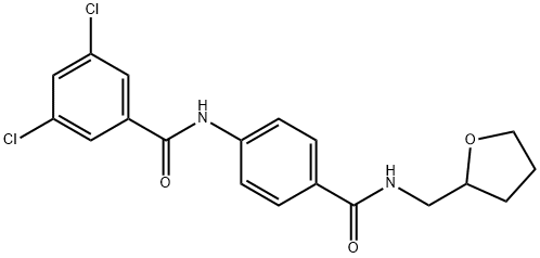 3,5-dichloro-N-(4-{[(tetrahydro-2-furanylmethyl)amino]carbonyl}phenyl)benzamide Struktur