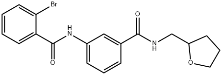 2-bromo-N-(3-{[(tetrahydro-2-furanylmethyl)amino]carbonyl}phenyl)benzamide Struktur