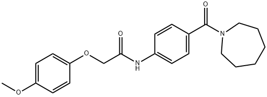 N-[4-(1-azepanylcarbonyl)phenyl]-2-(4-methoxyphenoxy)acetamide Struktur