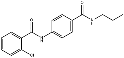 2-chloro-N-{4-[(propylamino)carbonyl]phenyl}benzamide Struktur