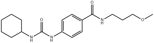 4-{[(cyclohexylamino)carbonyl]amino}-N-(3-methoxypropyl)benzamide Struktur