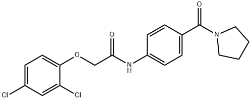 2-(2,4-dichlorophenoxy)-N-[4-(1-pyrrolidinylcarbonyl)phenyl]acetamide Struktur