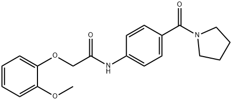 2-(2-methoxyphenoxy)-N-[4-(1-pyrrolidinylcarbonyl)phenyl]acetamide Struktur