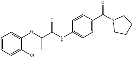 2-(2-chlorophenoxy)-N-[4-(1-pyrrolidinylcarbonyl)phenyl]propanamide Struktur