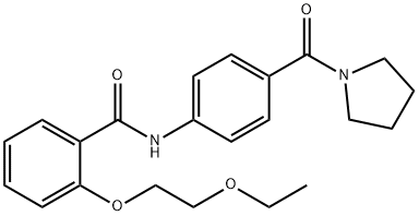 2-(2-ethoxyethoxy)-N-[4-(1-pyrrolidinylcarbonyl)phenyl]benzamide Struktur