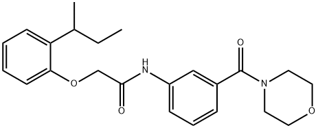 2-[2-(sec-butyl)phenoxy]-N-[3-(4-morpholinylcarbonyl)phenyl]acetamide Struktur