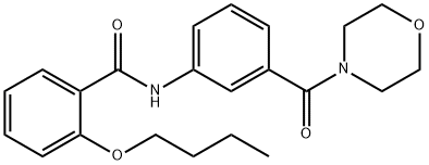 2-butoxy-N-[3-(4-morpholinylcarbonyl)phenyl]benzamide Struktur