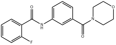 2-fluoro-N-[3-(4-morpholinylcarbonyl)phenyl]benzamide Struktur