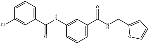 3-chloro-N-(3-{[(2-furylmethyl)amino]carbonyl}phenyl)benzamide Struktur